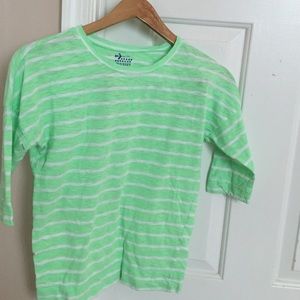 Old Navy green striped shirt