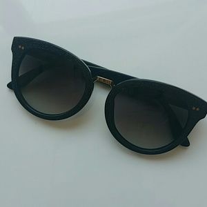TOMS Yvette Black Glitter Frame Sunglasses