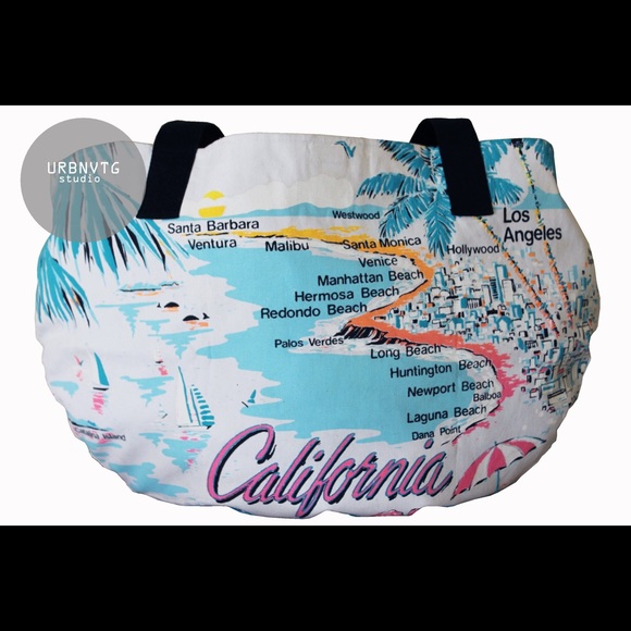 Vintage inspired 80's Cali Beach Tote
