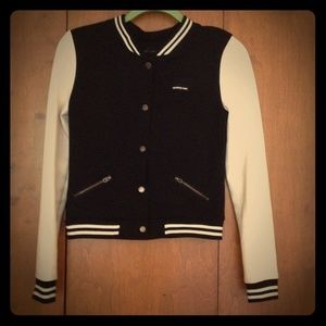 Black& white Member's Only button-up jacket