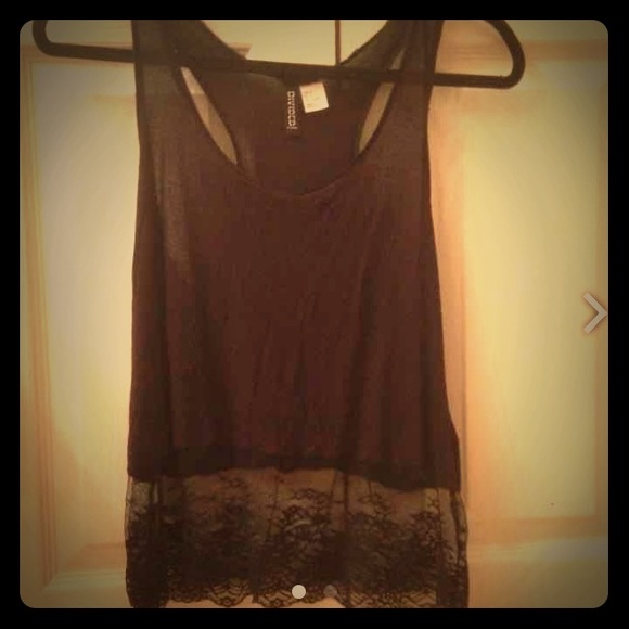 Black Lace Tank Top H&M Divided