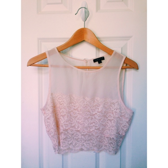 Topshop lace pint crop top