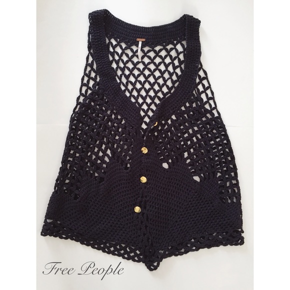 Free People Sweaters - Free People Crochet Sleeveless Sweater