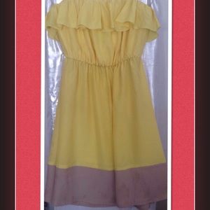 A bright yello mini dress
