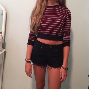 Maroon striped shirt