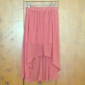 Pink, high-low skirt