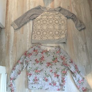 2 Forever 21 kids 3 quarter sleeved tops