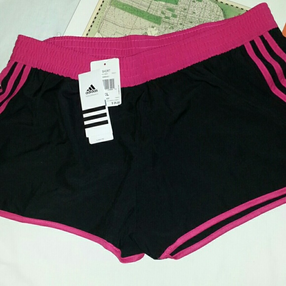 New Adidas Curve Shorts Black Vivber XL