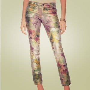 Juicy couture skinny straight crop jeans floral