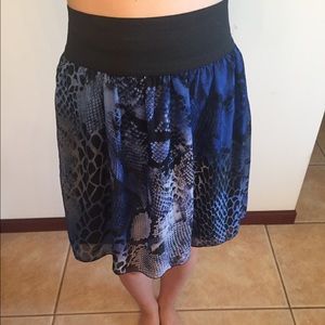 High Waisted Blue Skirt