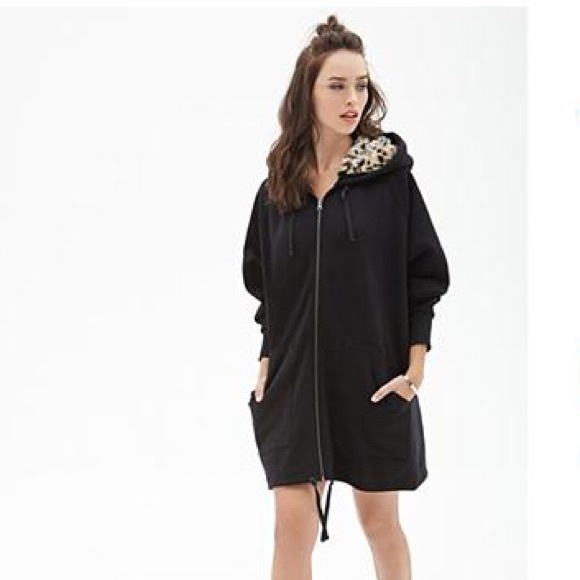 Faux Fur Longline Hoodie