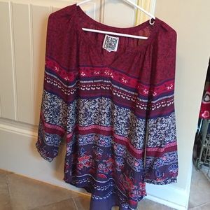 NWOT 3/4 sleeve boho blouse