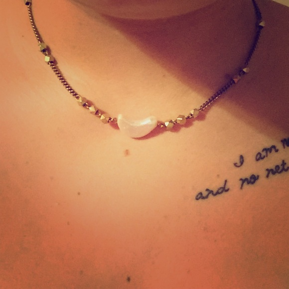 Vanessa Mooney Pearl Half-Moon Necklace