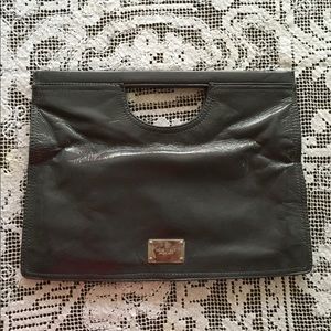 Patent Nine West Large Grey Foldable Purse/ Clutch