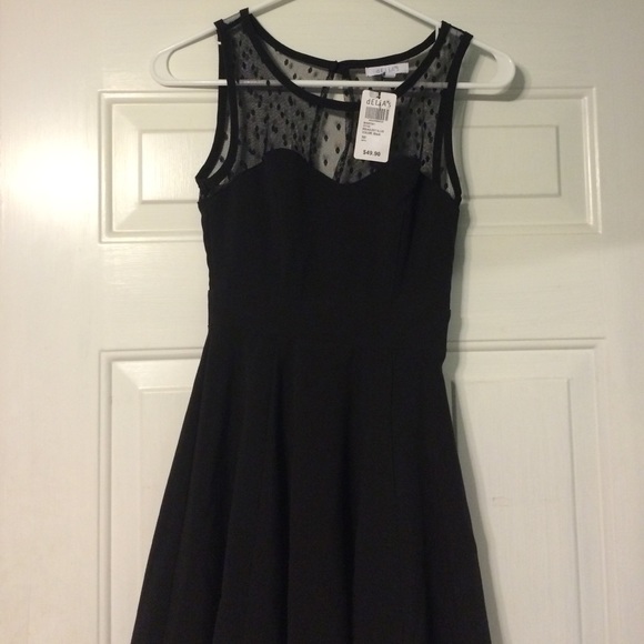 NWT sweetheart skater dress with mesh neckline - Picture 1 of 2