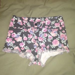 Floral High waisted shorts