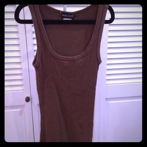Brown ribbed tank top size XS