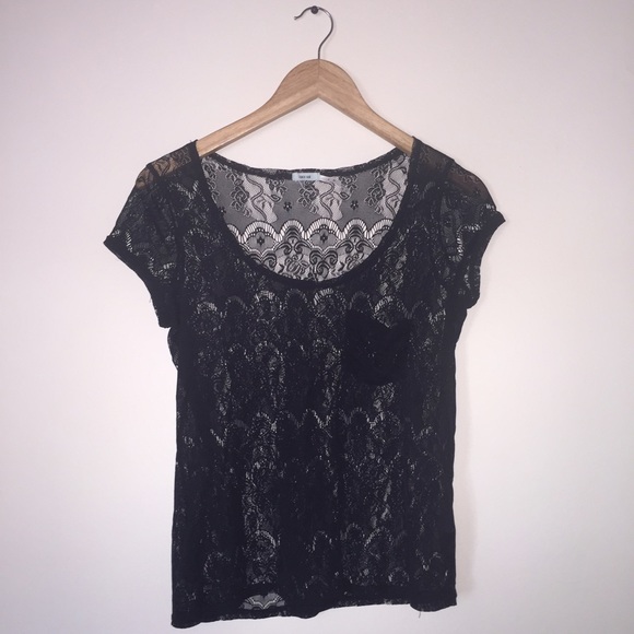 Lace shirt with pocket