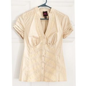 Cream Lace Button Up