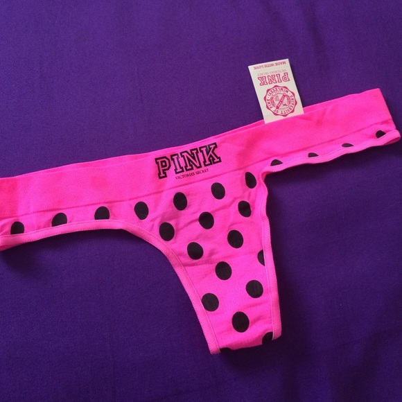 NWT PINK Polka dot thong