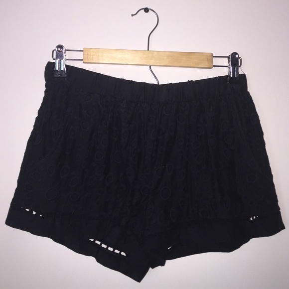 Black cutout shorts