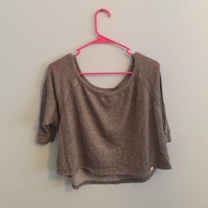 Grey Knit Cropped Sweater