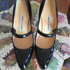 Black Manolo Blahnik Mary Jane shoes