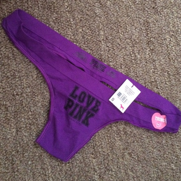 NWT PINK purple extra low rise thong