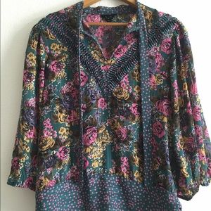 Vintage mixed pattern blouse