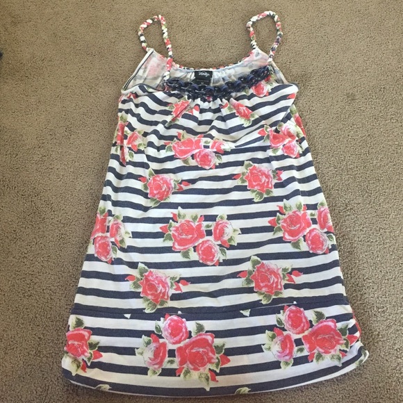 Stripes rose tank top