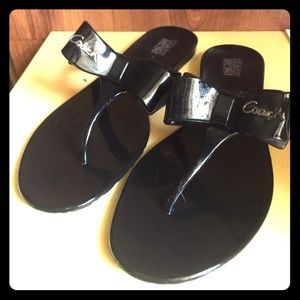 Black Coach jelly sandals
