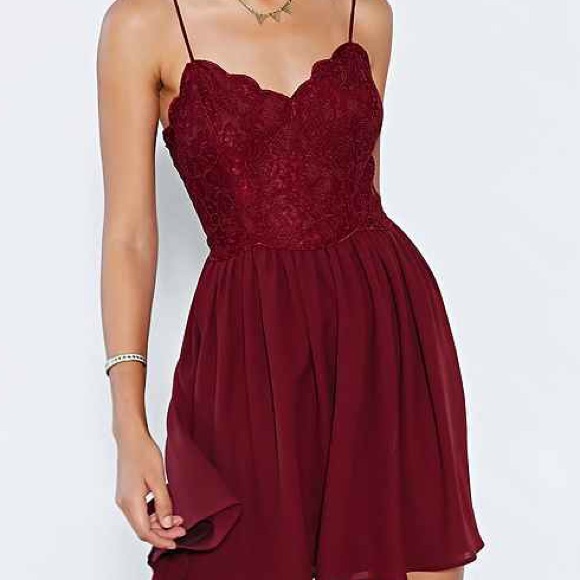 Kimchi Blue Burgundy Lace Dress
