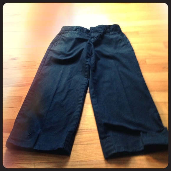 Black, cuffed Capri pants