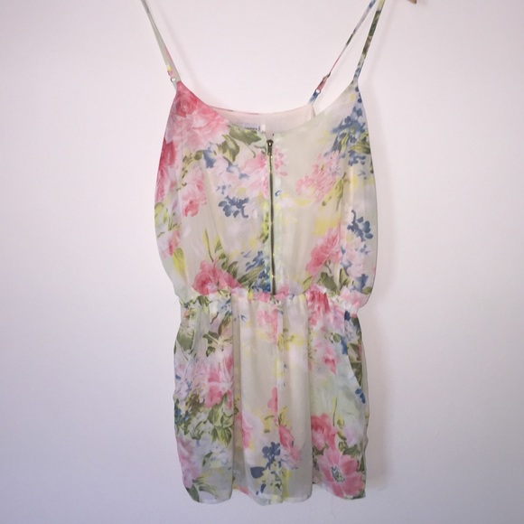 Floral zip up romper