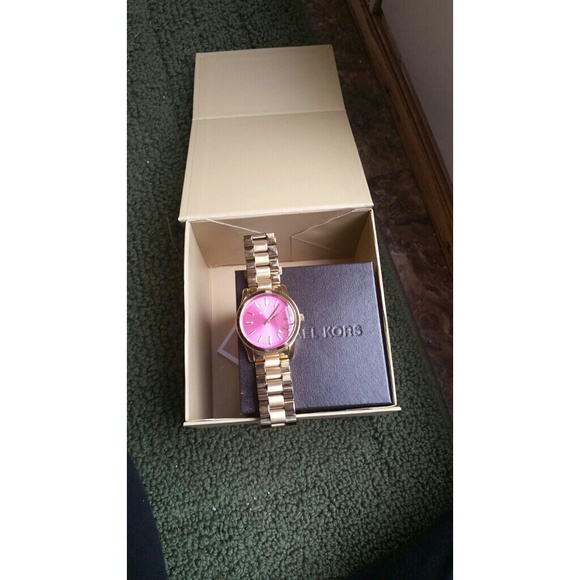 Michael Kors gold and pink watch