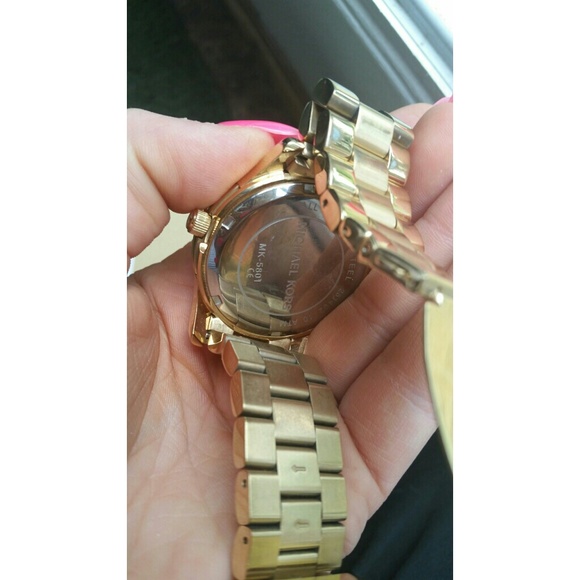 Michael Kors gold and pink watch main image 2