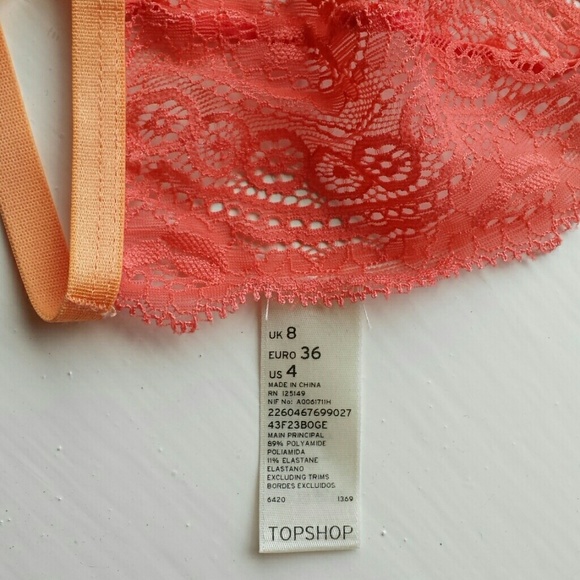 Delicate Peach Lace Triangle Bralette - Picture 3 of 3
