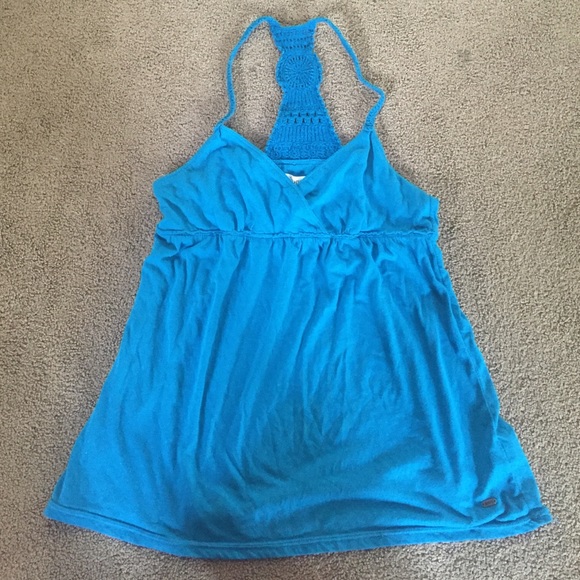 Aeropostale blue crochet strap top
