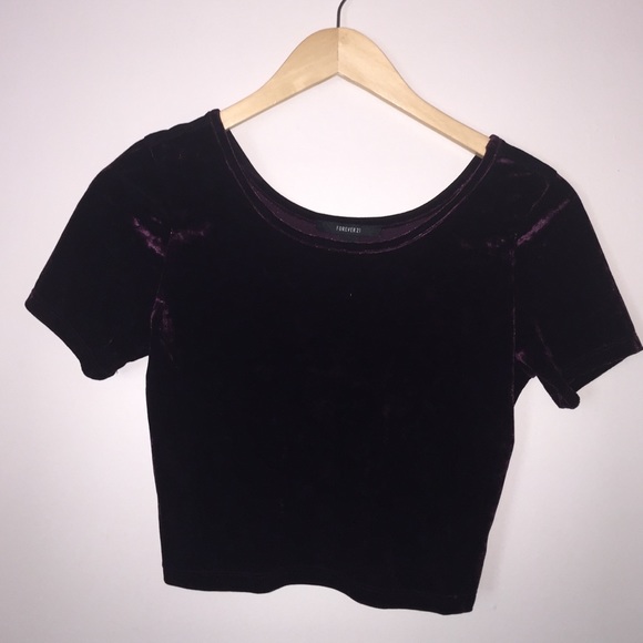 Plum velvet crop top