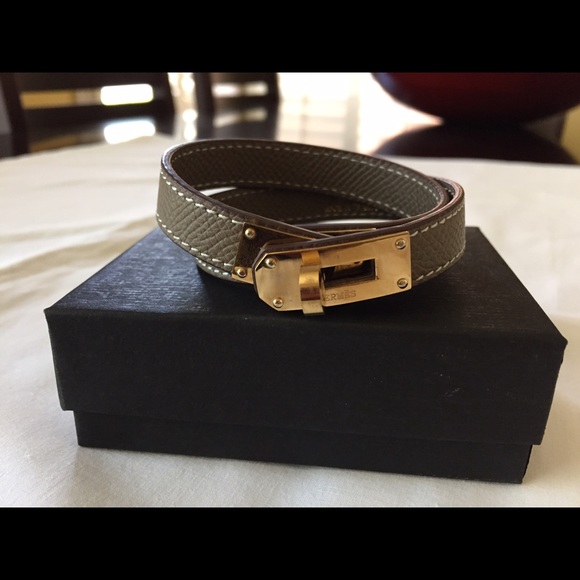Kelly Taupe Leather Wrap Around Bracelet