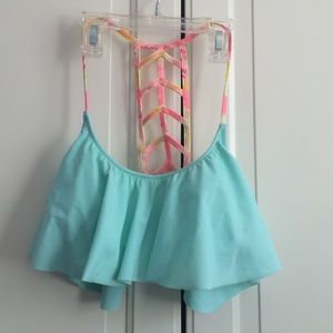 Victoria Secret Pink Flounce Swim Top