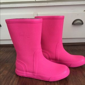 Hot pink Lacoste rain boot