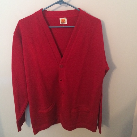 Red cardigan