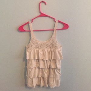 Ruffled Tank White
