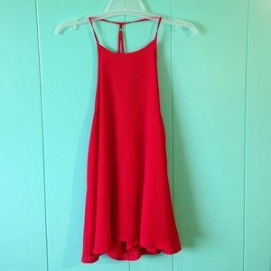 Red chiffon blouse!