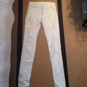 Ripped white denim Ralph Lauren jeans