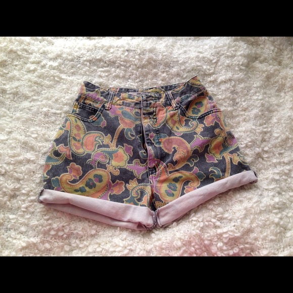 Printed High Waisted Jean shorts