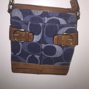 Blue jean unique coach purse! NEW