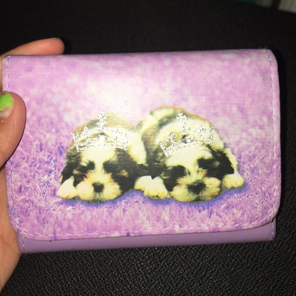 Purple puppy wallet