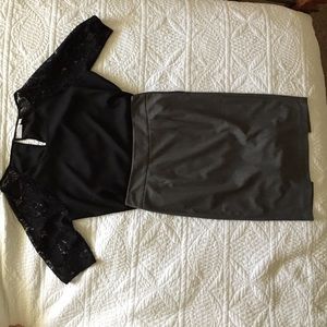NY&Co bundle - Black shirt and charcoal skirt